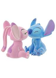 Disney Stitch and Angel Flocked Figure Set