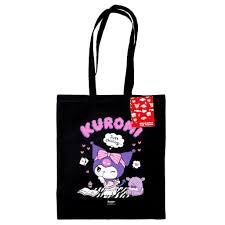 Kuromi Just Chilling Black Tote Bag