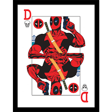 Marvel Deadpool Playing Card Framed Print