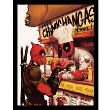 Marvel Deadpool Explosive Hot Dog Framed Print