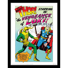 Marvel Thor and Loki Framed Print
