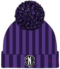 Wednesday Addams Pom Beanie Purple