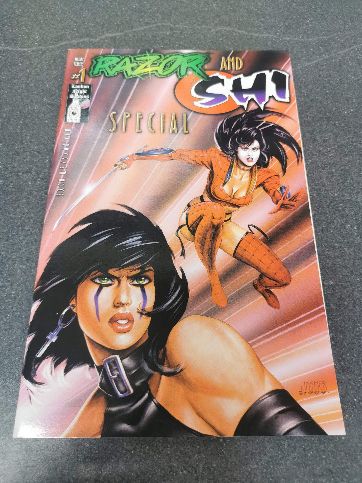 Razor and Shi #1 special 1994 London Night Studios comic linsner