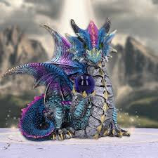 Nemesis Now Orb Hoard (Blue) Dragon Statue