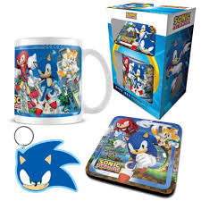 Sonic Mug Coaster and Keychain Gift Set