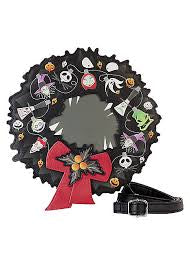 Loungefly Nightmare Before Christmas Wreath Glow In The Dark Cross Body Bag
