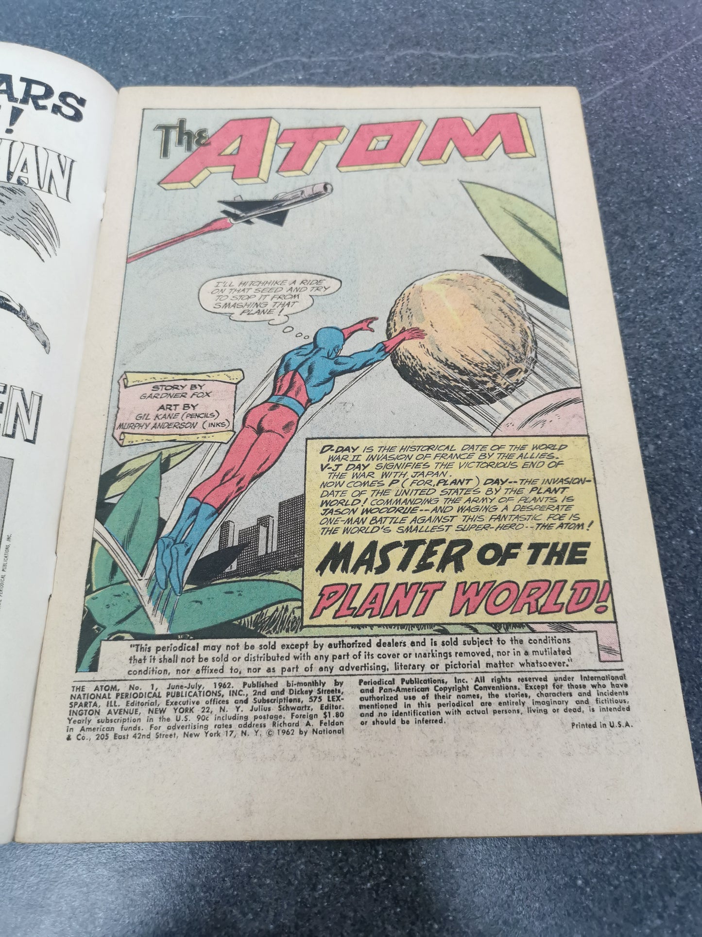 The Atom #1 1962 1st appearance of Plant Man DC comic