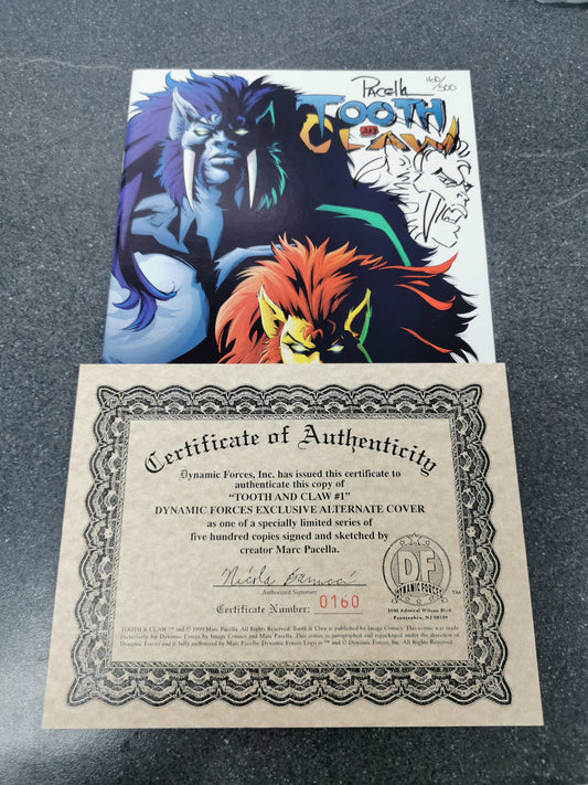 Tooth and Claw #1 DF coa Limted Edition signed and remarked