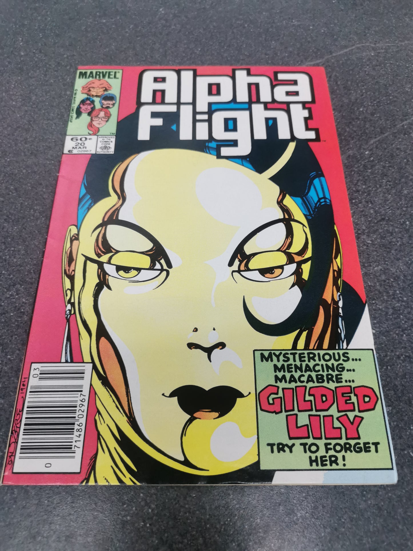 Alpha Flight #20 1985 1st appearance of Gilded Lily Marvel comic