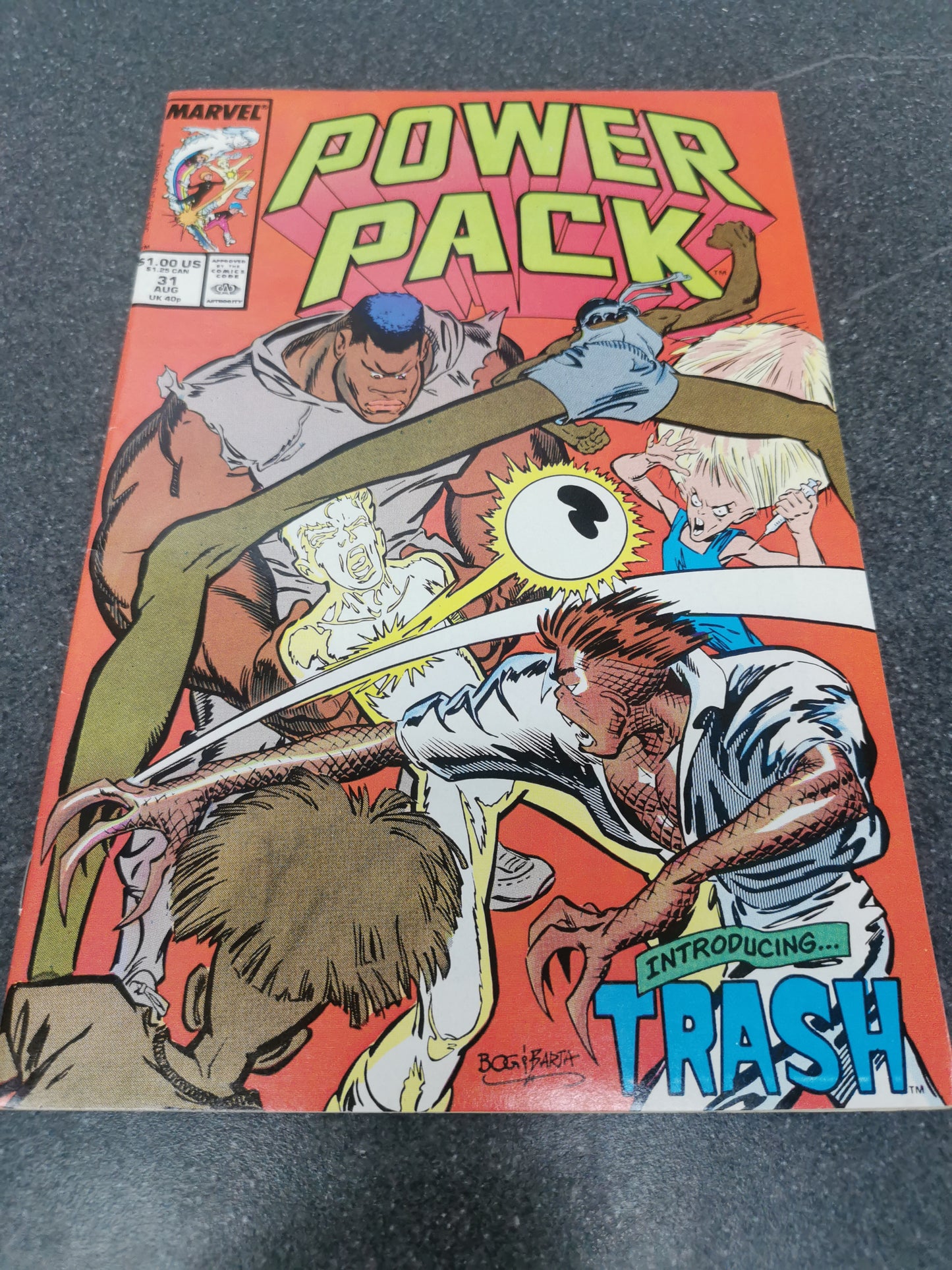 Power Pack #31 1987 1st appearance of Trash Marvel comic