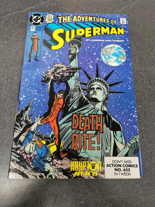 Adventures of Superman #465 1990 1st cameo of Hank Henshaw DC comic