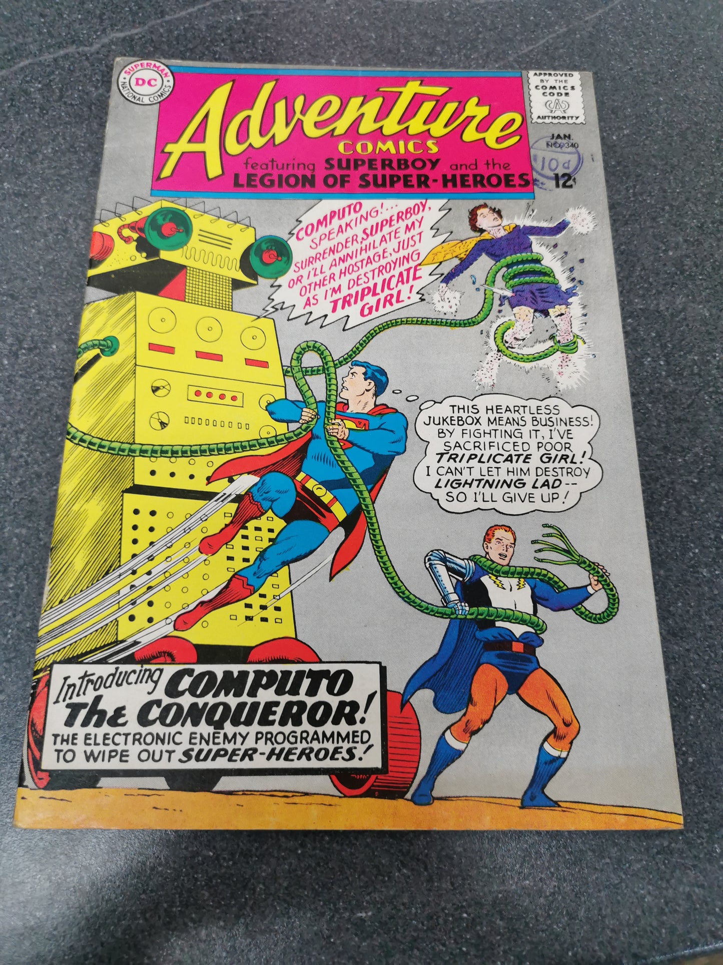 Adventure Comics #340 1966 1st appearance of Computo DC comic
