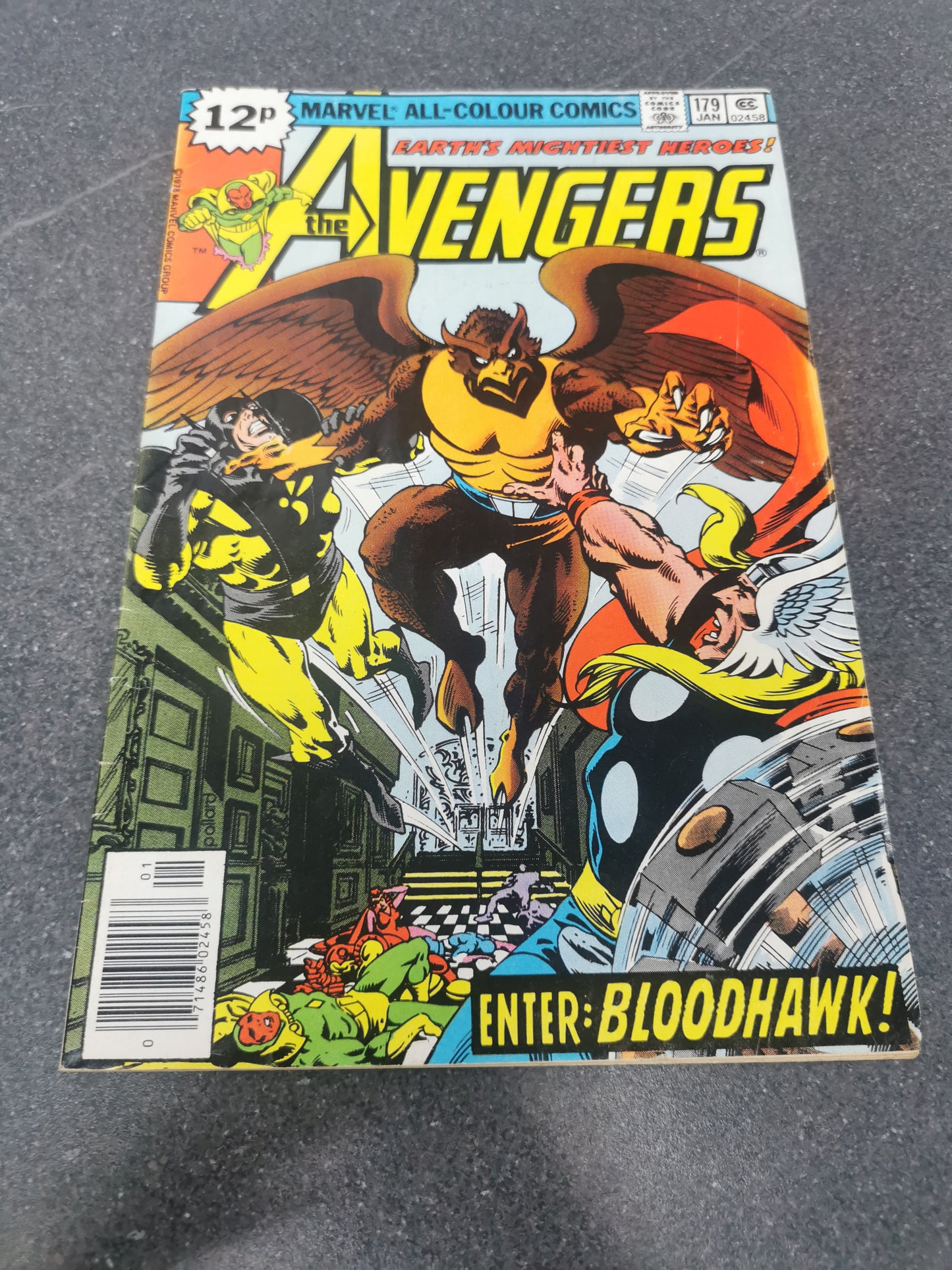 Avengers #179 1979 1st appearance Stinger and Bloodhawk Marvel comic