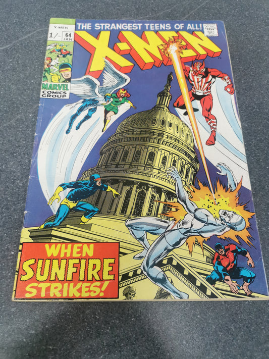 Xmen #64 1970 1st appearance of Sunfire Marvel comic