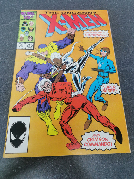 Uncanny Xmen #215 1987 1st appearance of Stonewall Marvel comic