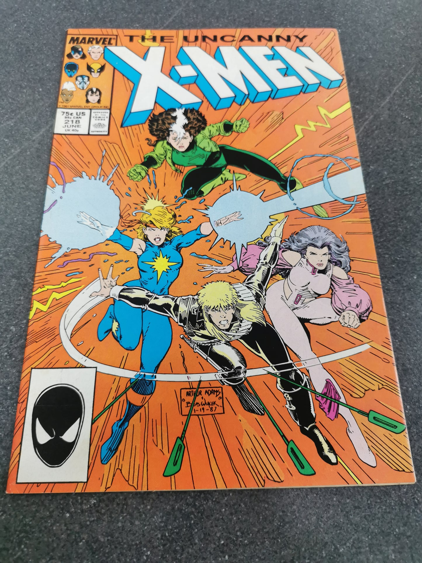 Uncanny Xmen #218 1987 Marvel comic