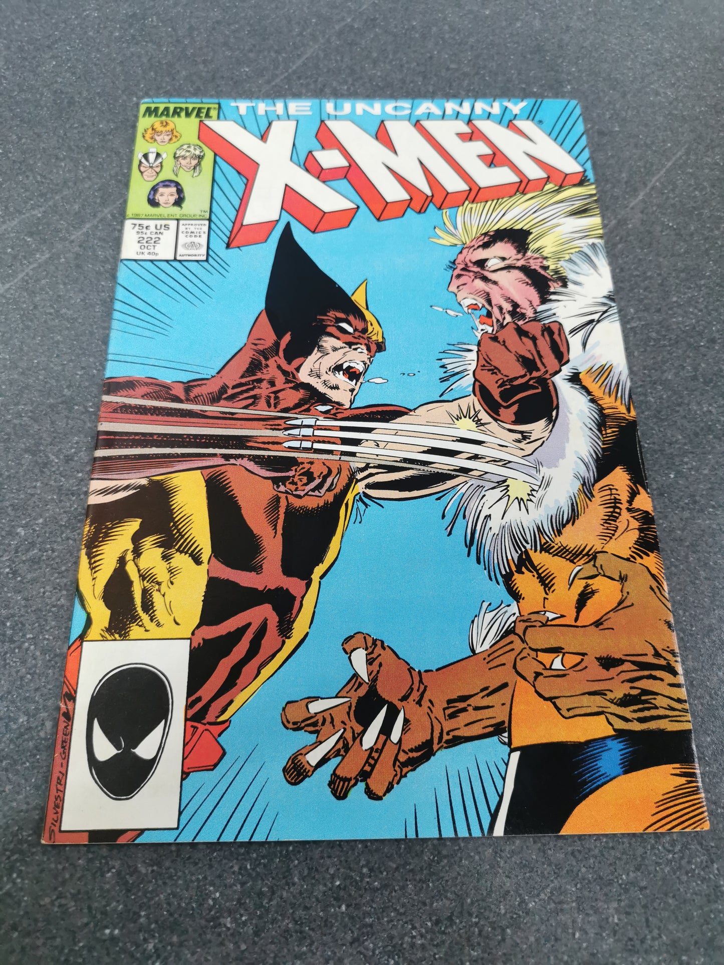 Uncanny Xmen #222 1987 Marvel comic